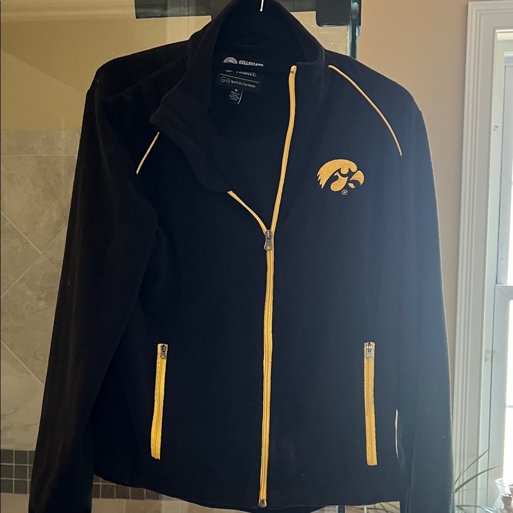 Colosseum Women's Black Varsity Jacket with Yellow Trim